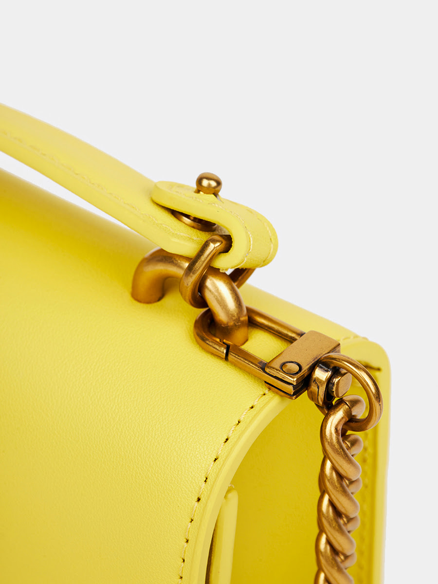 Классическая кожаная сумка Serena цвет лимонный